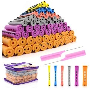 120Pcs Hair Perm Rods Set, 6 Sizes